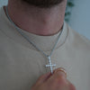 ICED OUT CROSS PENDANT (SILVER)